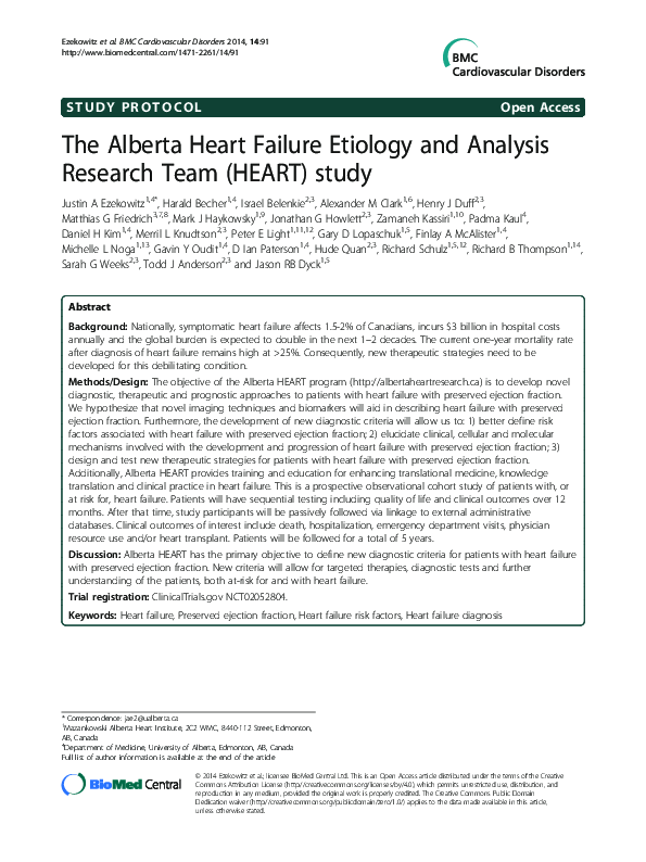 (PDF) The Alberta Heart Failure Etiology and Analysis Research Team ...