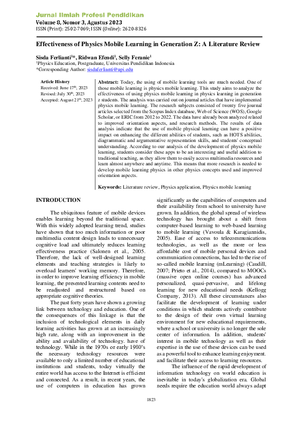 (PDF) Effectiveness of Physics Mobile Learning in Generation Z: A ...