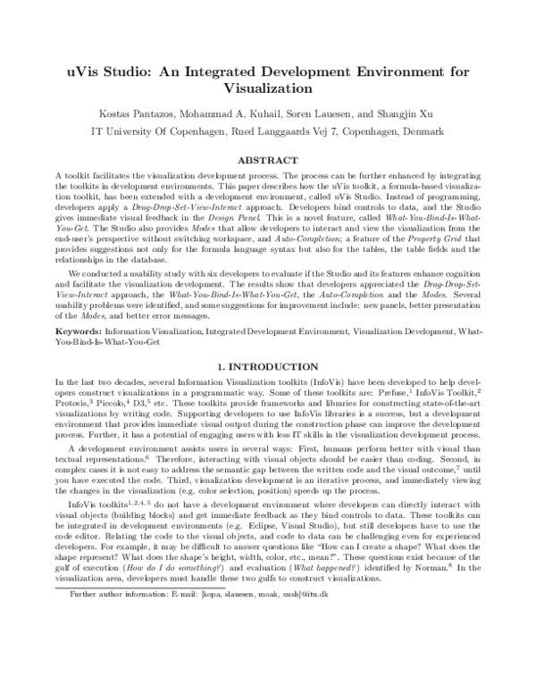 (PDF) uVis Studio: an integrated development environment for visualization