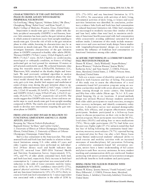 (PDF) Characteristics of the Gait Initiation Phase in Older Adults with ...