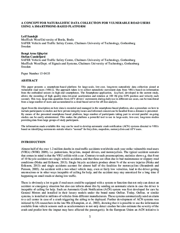 (PDF) A Concept for Naturalistic Data Collection for Vulnerable Road ...