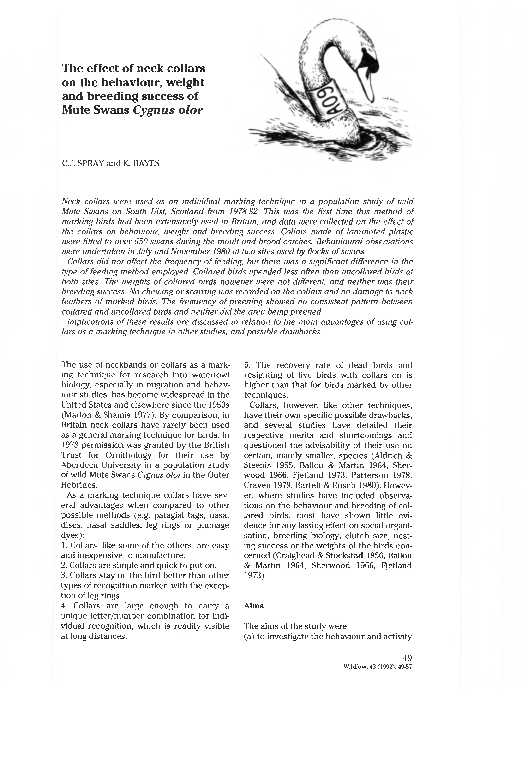 (PDF) The effect of neck collars on the behaviour, weight and breeding ...
