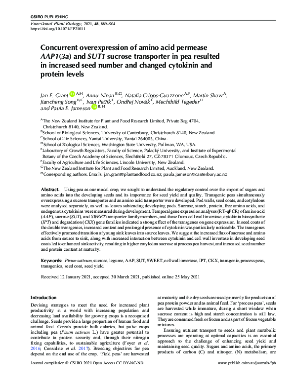 (PDF) Concurrent overexpression of amino acid permease