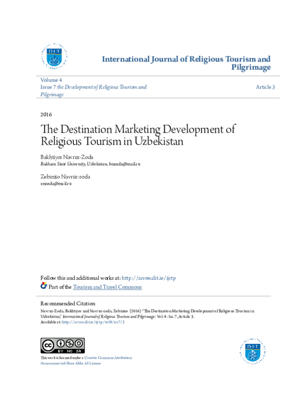 (PDF) The destination marketing development of religious tourism in ...