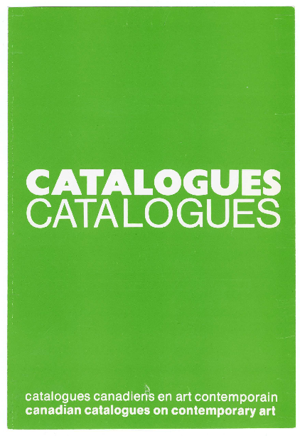 (PDF) Catalogues : Catalogues canadiens en art contemporain ...