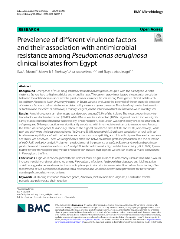 (PDF) Prevalence of different virulence factors and their association ...