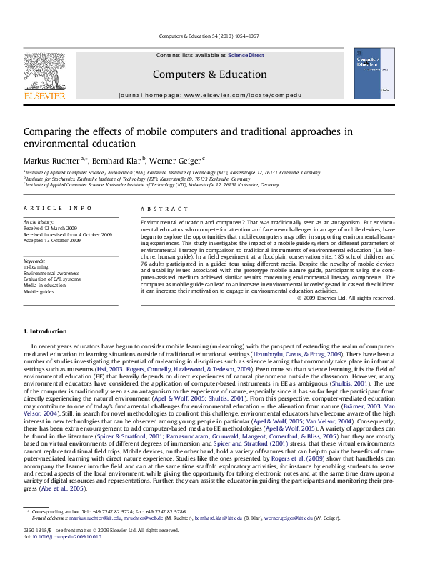 (PDF) Comparing the effects of mobile computers and traditional ...