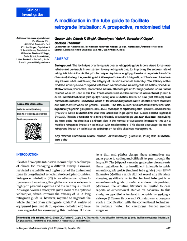 (PDF) A modification in the tube guide to facilitate retrograde ...