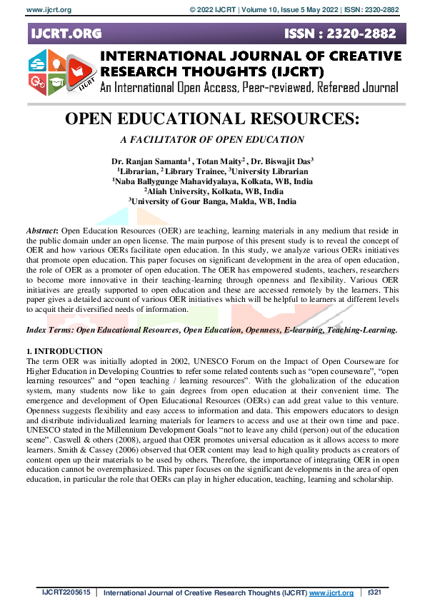 (PDF) A FACILITATOR OF OPEN EDUCATION