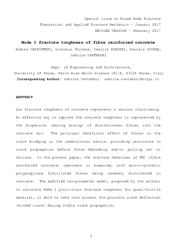 (PDF) Mode I fracture toughness of fibre reinforced concrete