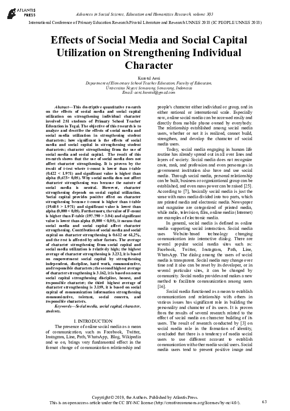 (PDF) Effects Of Social Capital Utilization On Strengthening Individual ...