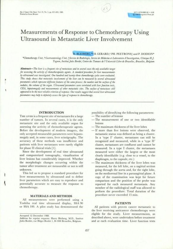 (PDF) Measurements of response to chemotherapy using ultrasound in ...