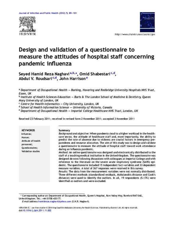 (PDF) Design and validation of a questionnaire to measure the attitudes ...