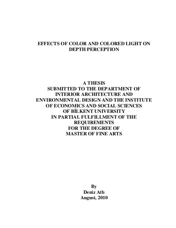 (PDF) Effects of color and colored light on depth perception