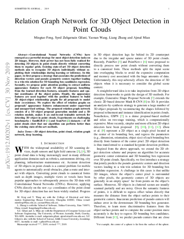 (PDF) Relation Graph Network for 3D Object Detection in Point Clouds