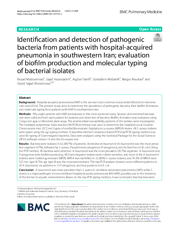(PDF) Identification and detection of pathogenic bacteria from patients ...