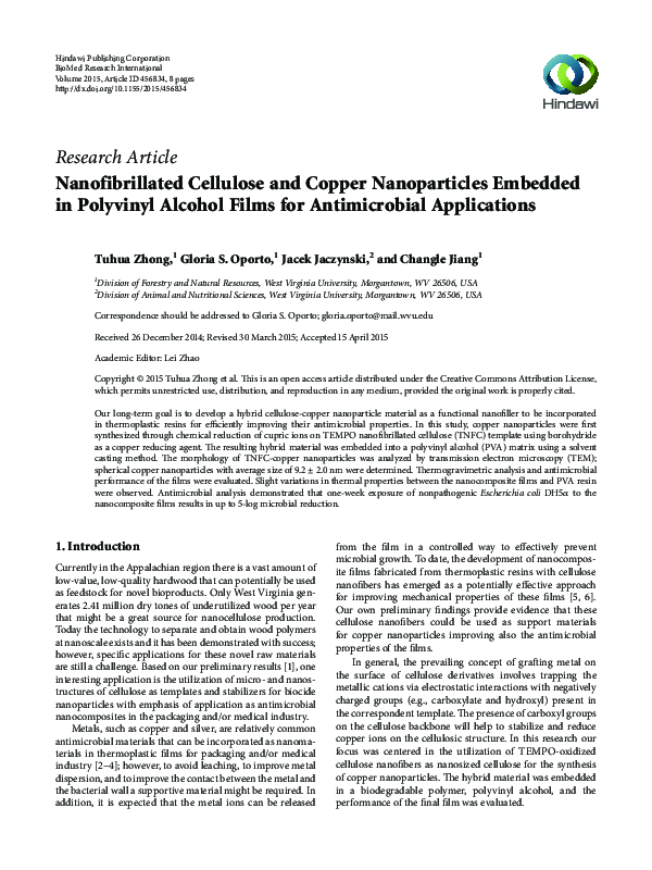 (PDF) Nanofibrillated Cellulose and Copper Nanoparticles Embedded in ...
