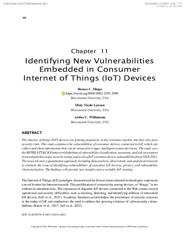 (PDF) Identifying New Vulnerabilities Embedded in Consumer Internet of ...