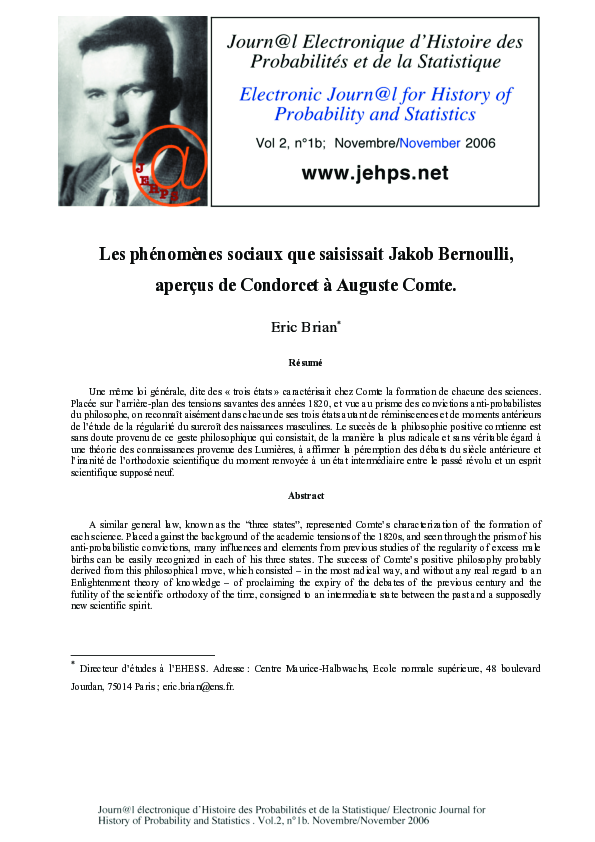 (PDF) The social phenomena understood by Jakob Bernoulli, as explicated ...