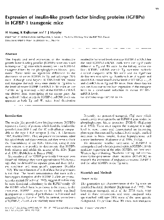 (PDF) Expression of insulin-like growth factor binding proteins in ...