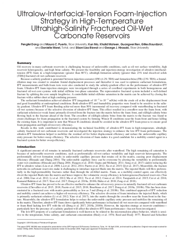(PDF) Ultralow-Interfacial-Tension Foam-Injection Strategy in High ...