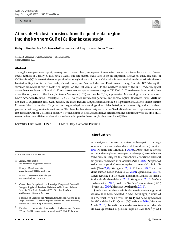 (PDF) Atmospheric dust intrusions from the peninsular region into the ...