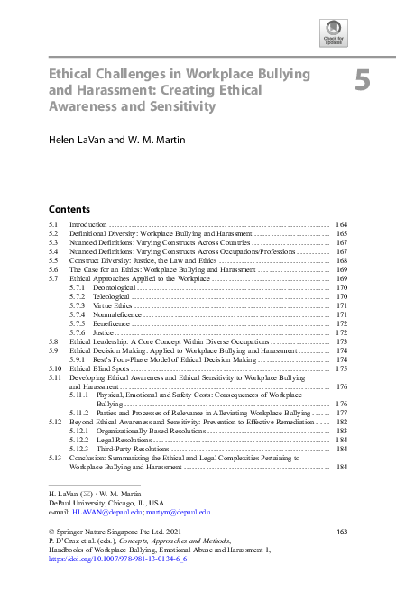 (PDF) Ethical Challenges in Workplace Bullying and Harassment: Creating ...