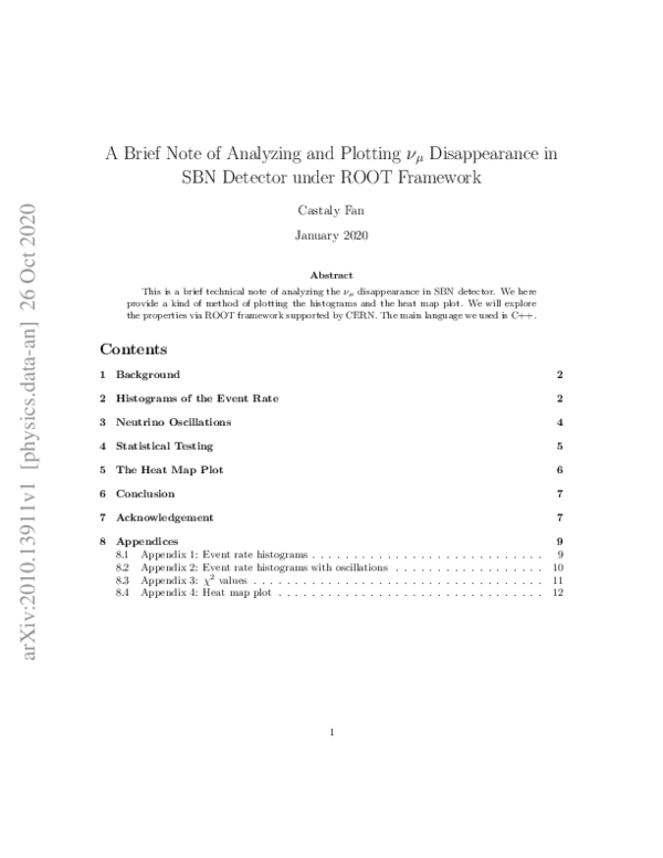 (PDF) A Brief Note of Analyzing and Plotting $\nu_\mu$ Disappearance in ...