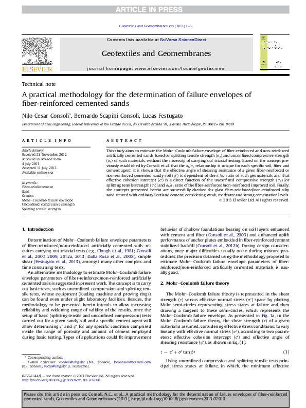 (PDF) A practical methodology for the determination of failure ...