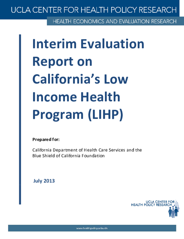 (PDF) Interim Evaluation Report on California’s Low Income Health ...