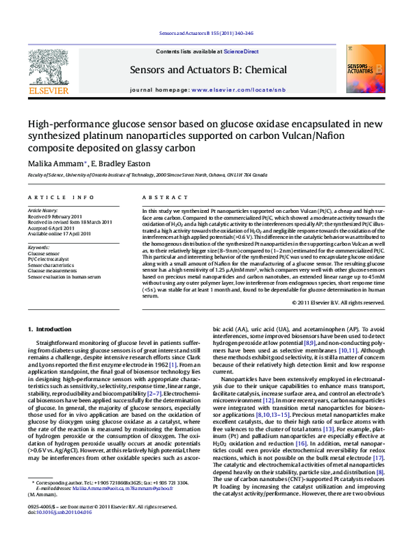 Picture of (PDF) High-performance glucose sensor based on glucose oxidase ...