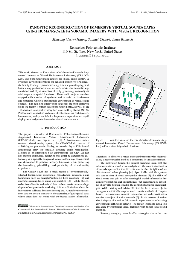 (PDF) Panoptic Reconstruction of Immersive Virtual Soundscapes Using ...