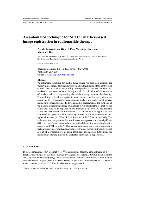 (PDF) An automated technique for SPECT marker-based image registration ...