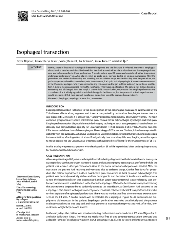 (PDF) Esophageal transection
