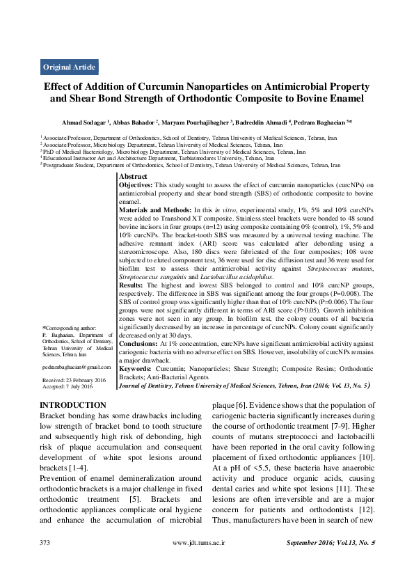 (PDF) Effect of Addition of Curcumin Nanoparticles on Antimicrobial ...