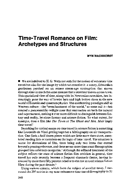 (PDF) Time-Travel Romance on Film: Archetypes and Structures