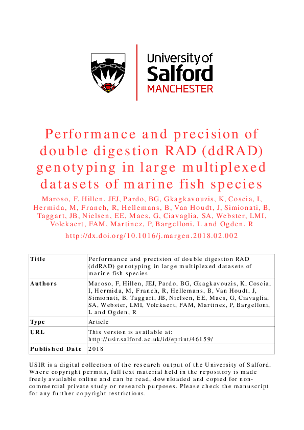 (PDF) Performance and precision of double digestion RAD (ddRAD ...