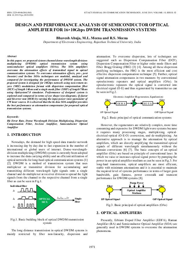 (PDF) DESIGN AND PERFORMANCE ANALYSIS OF SHEMICONDUCTOR OPTICAL ...