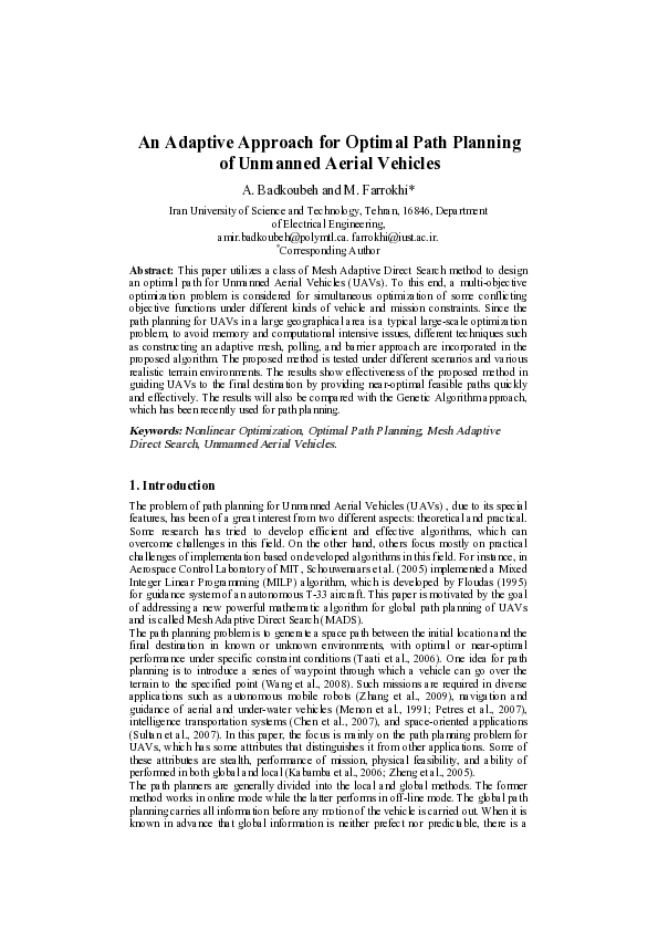 (PDF) An adaptive approach for optimal path planning of unmanned aerial ...