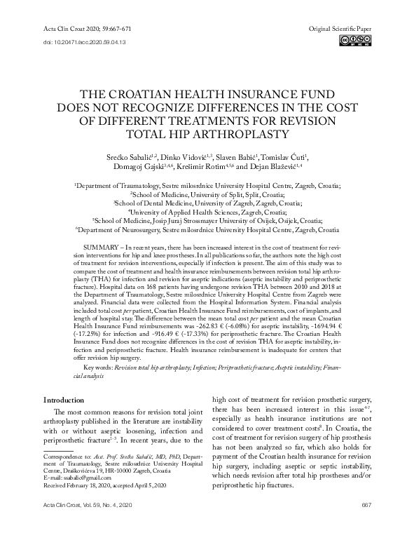 (PDF) The Croatian Health Insurance Fund Does Not Recognize Differences ...