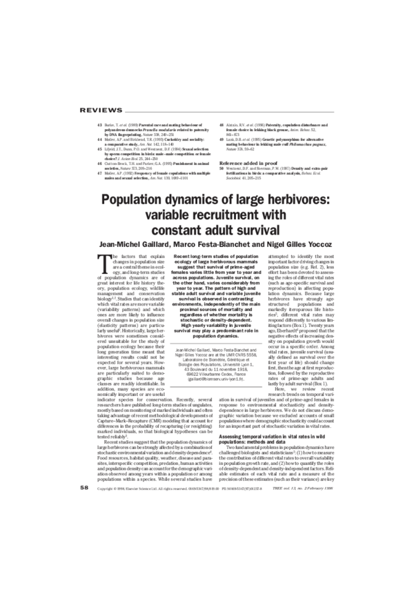 (PDF) Population dynamics of large herbivores: variable recruitment ...