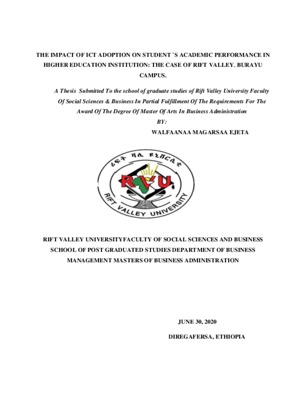 (PDF) THE IMPACT OF ICT ADOPTION ON STUDENT `S ACADEMIC PERFORMANCE IN ...