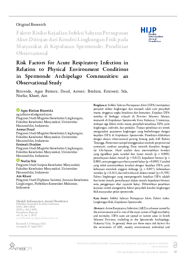 (PDF) Faktor Risiko Kejadian Infeksi Saluran Pernapasan Akut Ditinjau ...