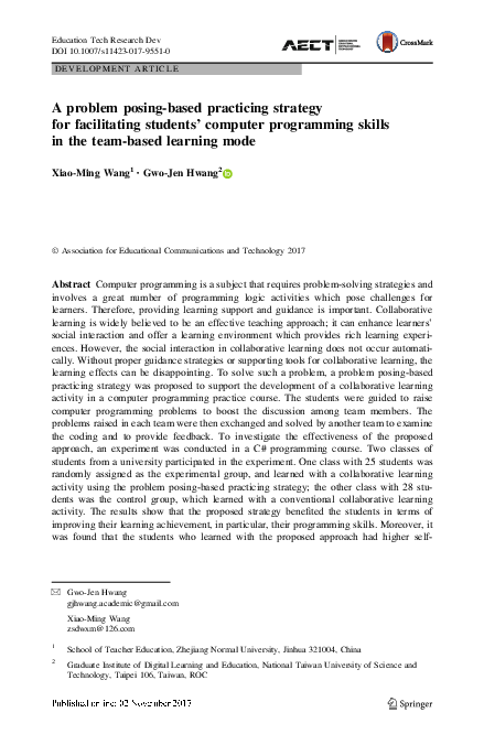 (PDF) A problem posing-based practicing strategy for facilitating ...