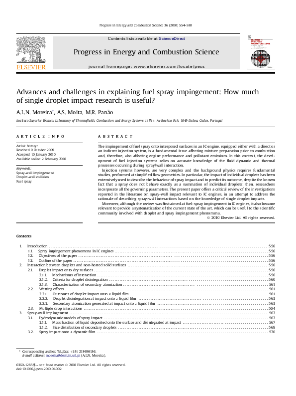 (PDF) Advances and challenges in explaining fuel spray impingement: How ...