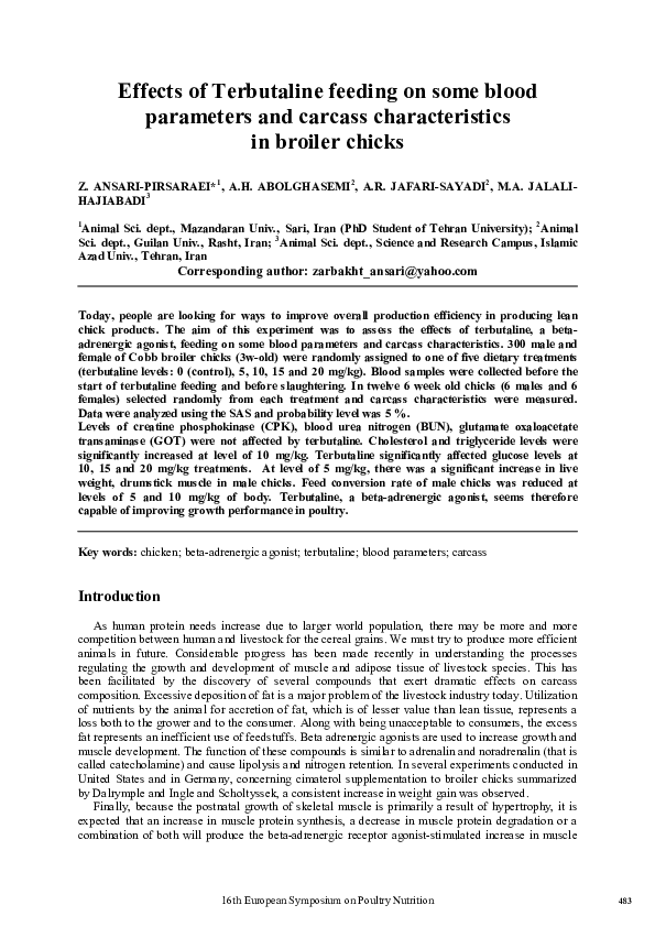 (PDF) Effects of terbutaline feeding on some blood parameters and ...