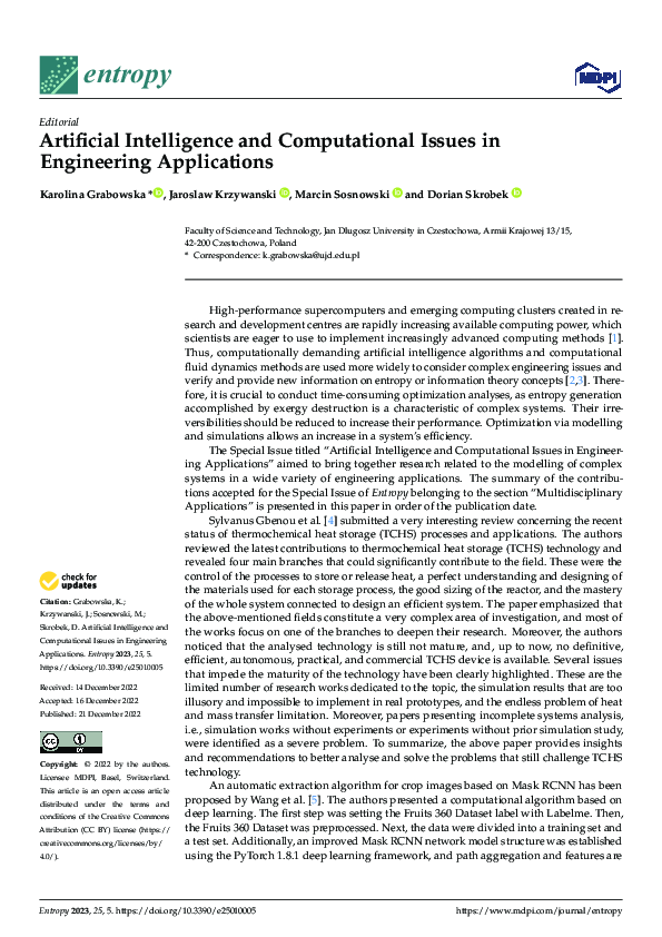 (PDF) Artificial Intelligence and Computational Issues in Engineering ...
