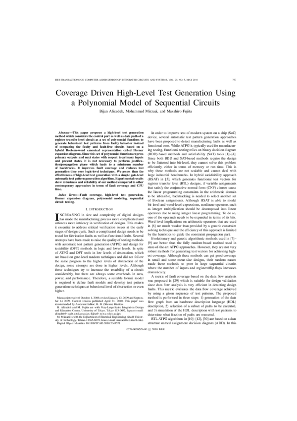(PDF) Coverage Driven High-Level Test Generation Using a Polynomial ...