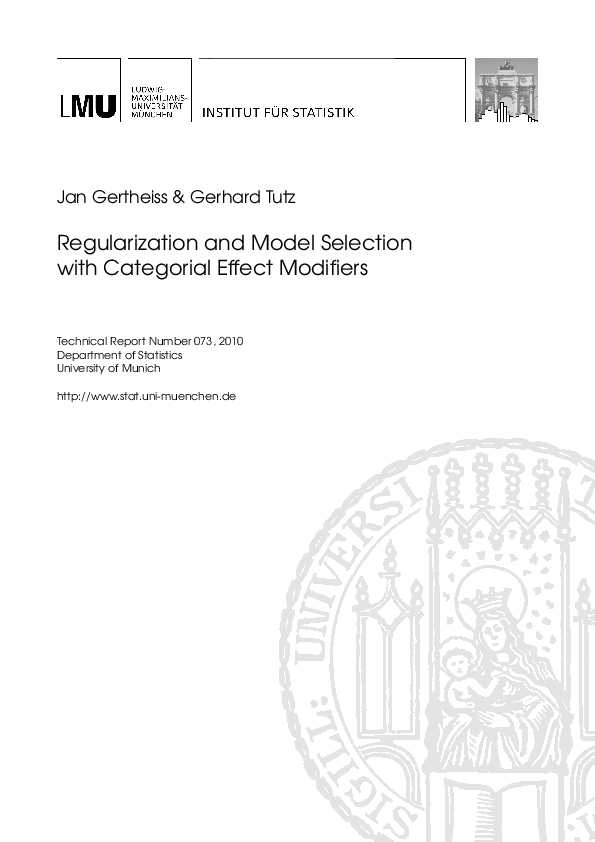 (PDF) Regularization and Model Selection with Categorial Effect Modifiers