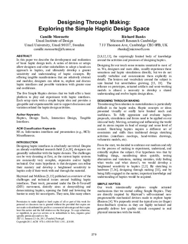 (PDF) Designing through making